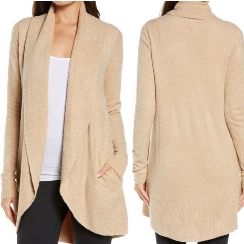 Barefoot Dreams CozyChic Lite Circle Cardigan Camel Size M